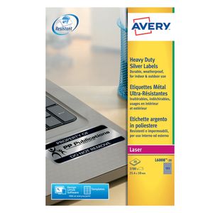 Avery Laser Label H/Duty 189 Per Sheet Silver (Pack of 3780) L6008-20