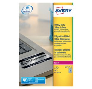 Avery Laser Label H-Duty 10 Per Sheet Silver (Pack of 200) L6012-20