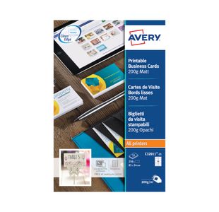 Avery Printable Business Cards 85x54mm White Pack of 100 C32011-10