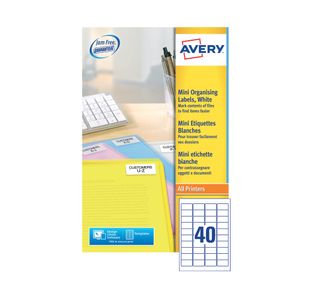 Avery Laser Mini Labels 45.7x25.4mm 40 Per Sheet White (Pack of 1000) L7654-25