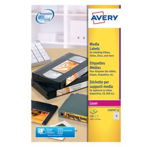 Avery Video Spine Label 145x17mm 16 Per Sheet White (Pack of 400) L7674-25