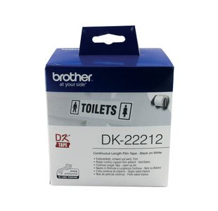 Brother Continuous Film Labelling Roll 62mm x 15.24m Black on White DK22212