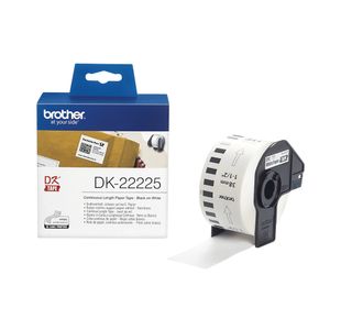 Brother DK22225 Continuous Paper Label W38mm Black on White DK22225