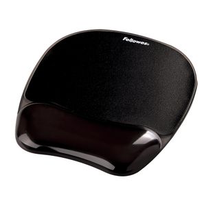 Fellowes Crystal Gel Mouse Pad And Wrist Support Black 9112101