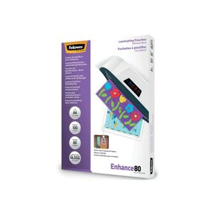 Fellowes Enhance80 Self Adhesive Laminating Pouch A4 160 Micron Total Gloss (Pack of 100) 53022