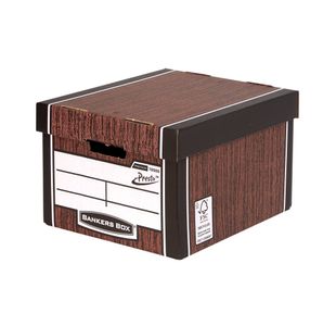 Bankers Box Premium Classic Storage Box Woodgrain (Pack of 5) 7250513