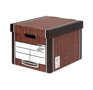 Bankers Box Premium Tall Storage Box Woodgrain (Pack of 5) 7260520