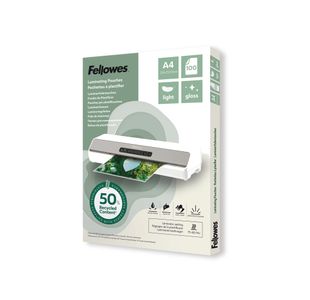Fellowes Recycled Laminating Pouches 80 Micron A4 Gloss (Pack of 100) 100142987