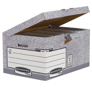 Bankers Box System Flip Top Storage Box Grey (Pack of 10) 01815
