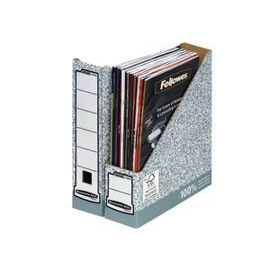 Bankers Box Prem Magazine File Grey/White (Pack of 10) 186004
