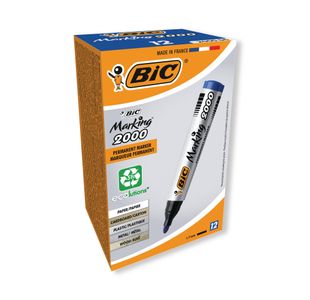Bic 2000 Permanent Marker Bullet Tip Blue (Pack of 12) 8209143