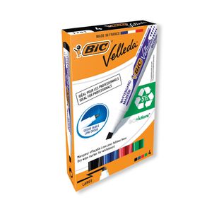 Bic Velleda 1751 Drywipe Marker Assorted (Pack of 4) 1199001754