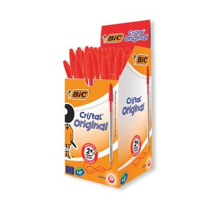 Bic Cristal Ballpoint Pen Medium Red Pack of 50 8373612