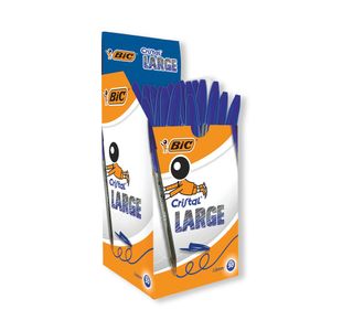 Bic Cristal Large Ballpoint Pen 1.6mm Blue (Pack of 50) 880656