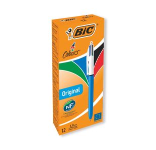 Bic 4 Colours Retractable Ballpoint Pen Blue/Black/Red/Green Pack of 12 801867SGL