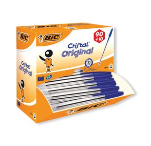 Bic Cristal Ballpoint Pen Medium Blue (100 Pack) 896039