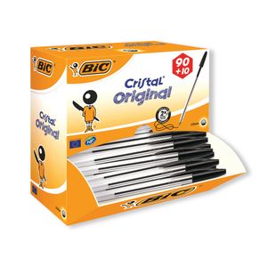 Bic Cristal Ballpoint Pen Medium Black Pack of 100 896040