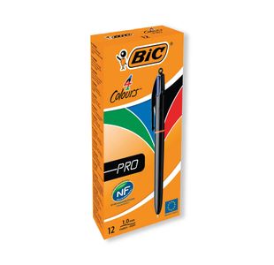 Bic 4 Colours Pro Retractable Ballpoint Pen (12 Pack) 902129