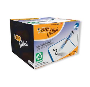 Bic Velleda 1701 Drywipe Marker Bullet Tip Black (Pack of 48) 927258