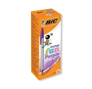 Bic Cristal Fun Ballpoint Pen Large Purple (20 Pack) 929055