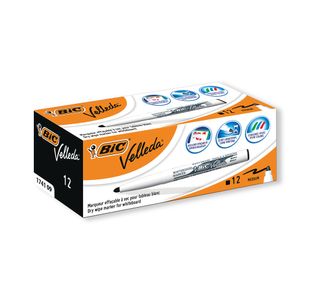 Bic Velleda 1741 Drywipe Marker Black (Pack of 12) 1199174109