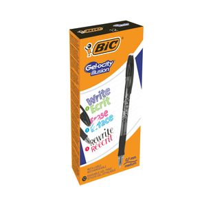 Bic Gel-ocity Illusion Erasable Gel Rol Black Pack of 12 3086123460126
