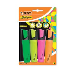 Bic Marking Highlighter Chisel Tip Assorted (Pack of 4) 943652
