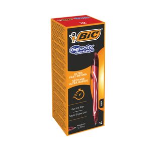 Bic Gel-ocity Quick Dry Gel Retr Rol Red Pack of 12 3086123494671
