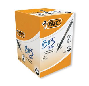 Bic BU3 Grip Retractable Ballpoint Pen Black Pack of 60 996683