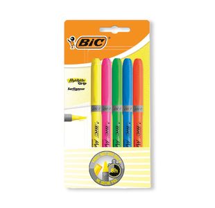 BIC Highlighter Grip Chisel Tip Assorted Pack of 5 894324