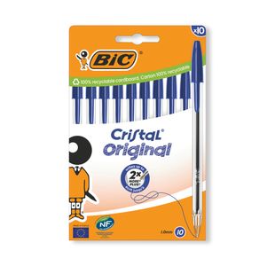 Bic Cristal Ballpoint Pen Medium Blue (Pack of 10) 516352