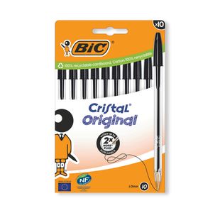 Bic Cristal Ballpoint Pen Medium Black (Pack of 10) 516353