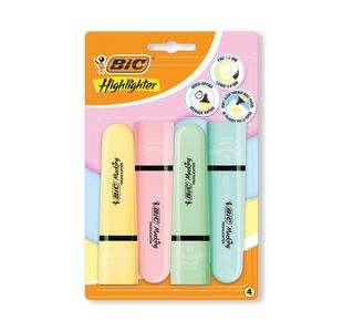 Bic Tank Highlighters Pastel Assorted (Pack of 4) 517953