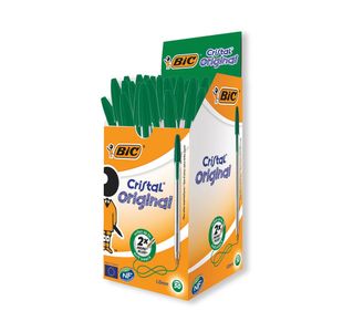Bic Cristal Ballpoint Pen Medium Green (50 Pack) 8373629