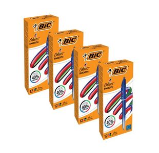 Bic 4 Colour Pro Ballpoint Pen Blue Barrel Medium Pack of 12 4 For 3