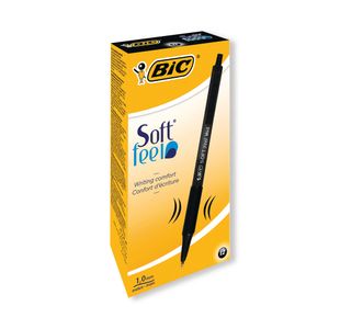 Bic SoftFeel Clic Retractable Ballpoint Pen Black (Pack of 12) 837397