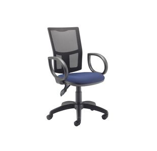 5 Star Lumo Mesh Chair with Fixed Arms Royal Blue SF1783866