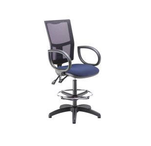 5 Star Lumo Mesh Chair Fixed Arms/Draughtsman Kit Royal Blue SF1807126