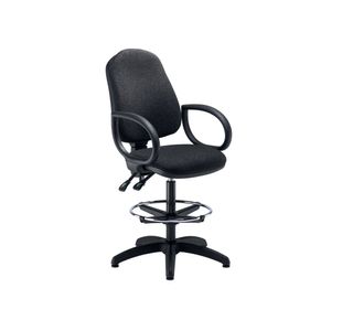 5 Star Lumo Hbk Chair Fixed Arms/Draughtsman Kit Black SF3103619