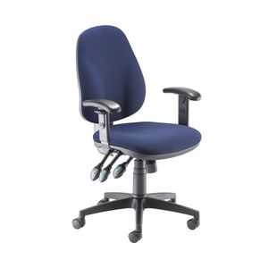 5 Star Teso High Back Task Chair Height Adjustable Arms Blue SF7811859