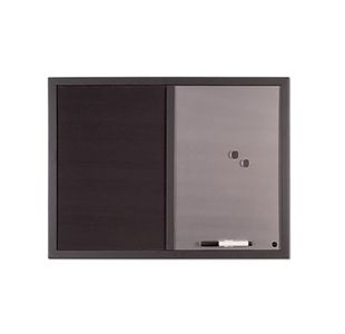 Bi-Office Black Shadow Fabric Silver Finish Board Black Frame 60x45cm MX04232169