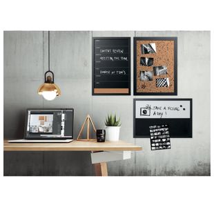 Bi-Office Black/White Message Boards Black Frame (Pack of 3) SOR-033