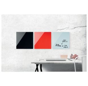 Bi-Office Glass Magnetic Board Red Surface Frameless 48x48cm GL150301