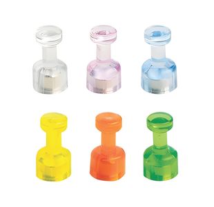 Bi-Office Pin Coloured Magnets (Pack of 6) IM356601