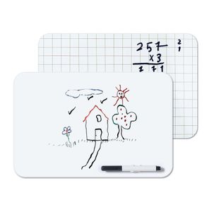 Bi-Office Frameless Non-Magnetic Whiteboard Plain/Grid Surface A4 Marker + clip MB8034397R