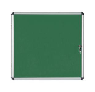 Bi-Office Enclore Display Case Green Felt Acrylic Aluminium Frame 15xA4 VT640102150
