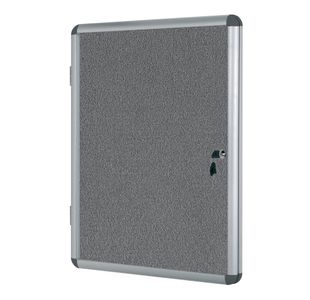 Bi-Office Enclore Felt Lockable Glazed Case Aluminium Frame Grey Felt 1160x35x981mm VT640103150