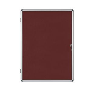 Bi-Office Enclore Display Case Burgundy Felt Acrylic Aluminium Frame 9xA4 VT630106150