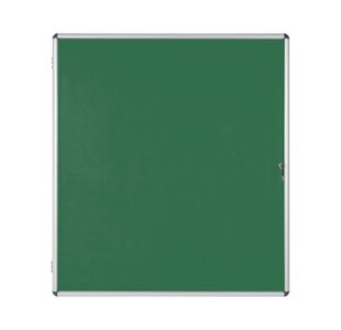 Bi-Office Enclore Display Case Green Felt Acrylic Aluminium Frame 20xA4 VT740102150