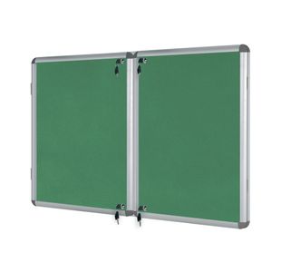 Bi-Office Enclore Display Case Green Felt Acrylic Aluminium Frame 40xA4 VT750102150